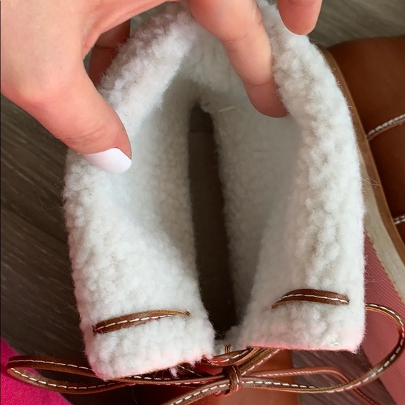 Brown Faux Leather Shearling Lace Up Brown Boots - Picture 5 of 5